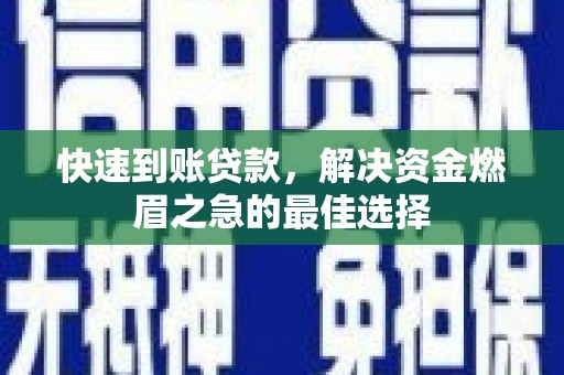 西海岸快速到账贷款，解决资金燃眉之急的最佳选择