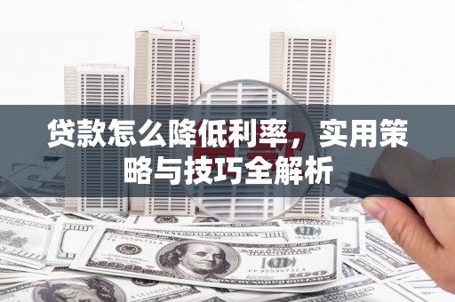 西海岸贷款怎么降低利率，实用策略与技巧全解析