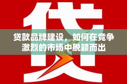 西海岸贷款品牌建设，如何在竞争激烈的市场中脱颖而出