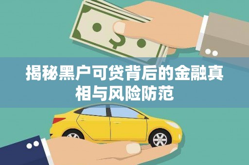 西海岸揭秘黑户可贷背后的金融真相与风险防范