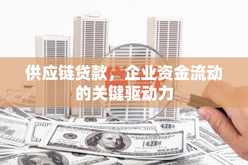 西海岸供应链贷款，企业资金流动的关键驱动力
