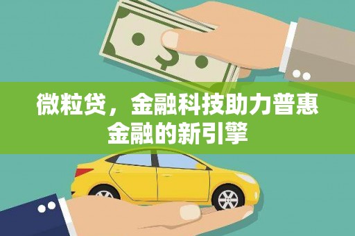 西海岸微粒贷，金融科技助力普惠金融的新引擎