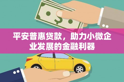 西海岸平安普惠贷款，助力小微企业发展的金融利器