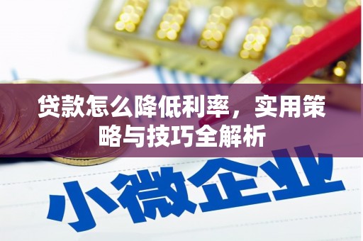 西海岸贷款怎么降低利率，实用策略与技巧全解析