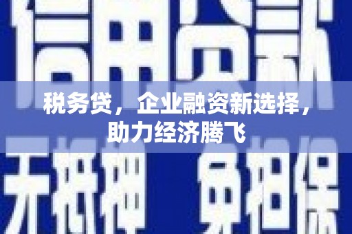 西海岸税务贷，企业融资新选择，助力经济腾飞