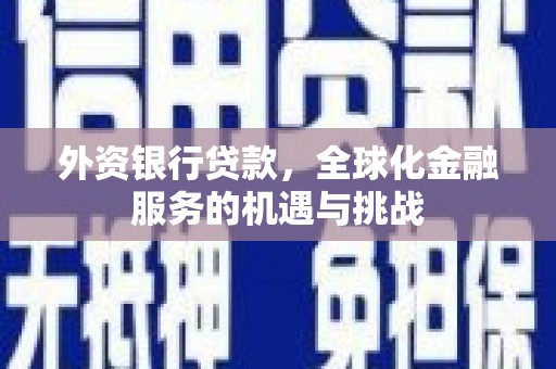 西海岸外资银行贷款，全球化金融服务的机遇与挑战