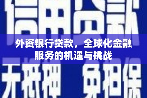 西海岸外资银行贷款，全球化金融服务的机遇与挑战