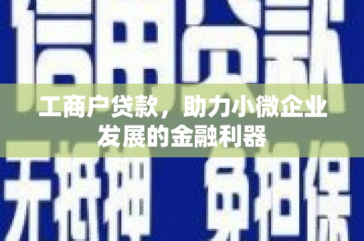 西海岸工商户贷款，助力小微企业发展的金融利器