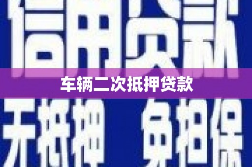西海岸车辆二次抵押贷款