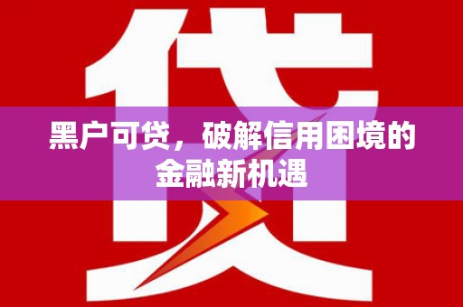 西海岸黑户可贷，破解信用困境的金融新机遇