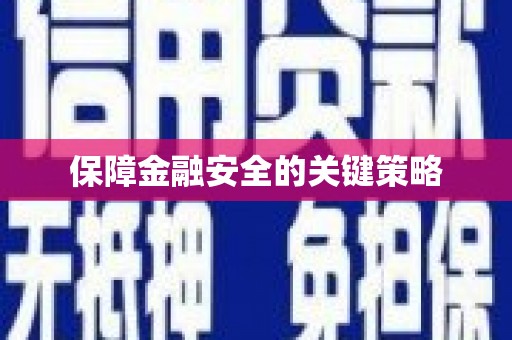 西海岸保障金融安全的关键策略