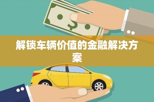 西海岸解锁车辆价值的金融解决方案