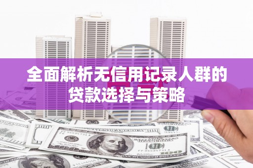 西海岸全面解析无信用记录人群的贷款选择与策略